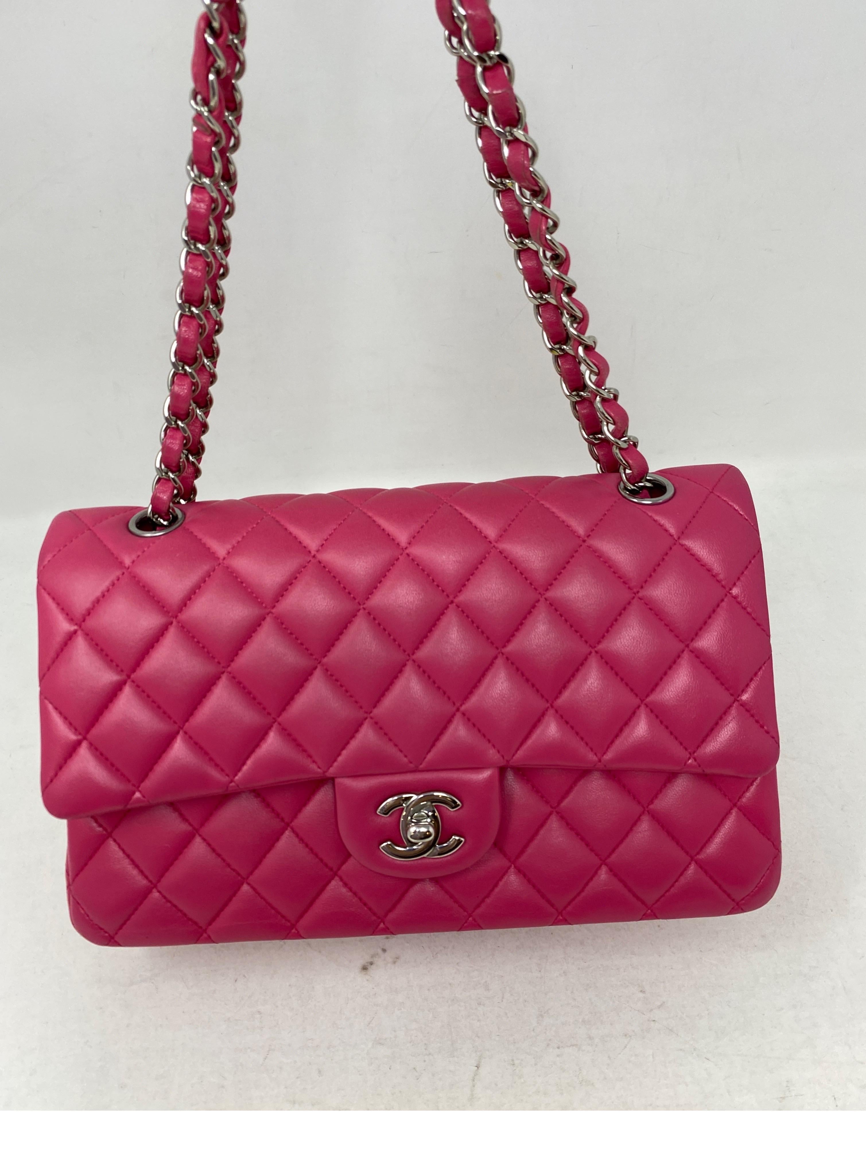 Chanel Hot Pink Medium Double Flap Bag 12