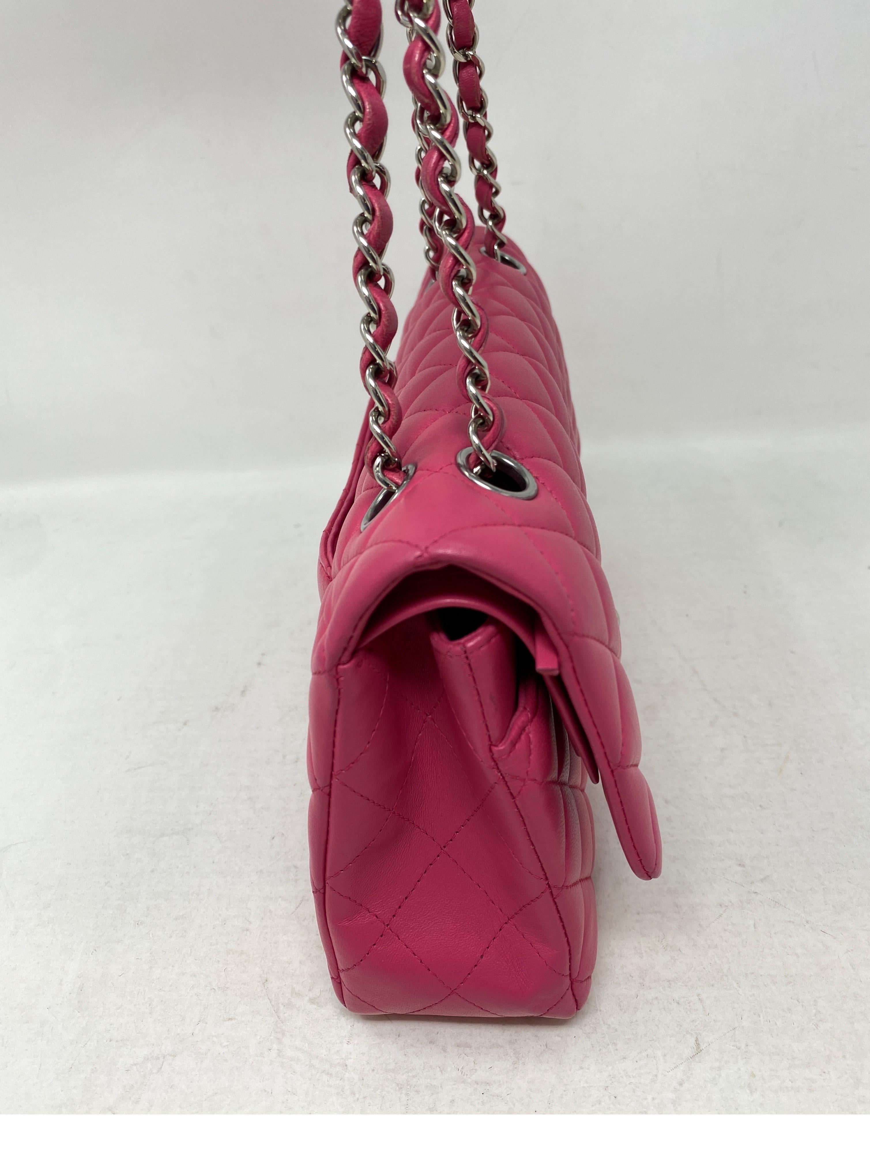 Chanel Hot Pink Medium Double Flap Bag  13