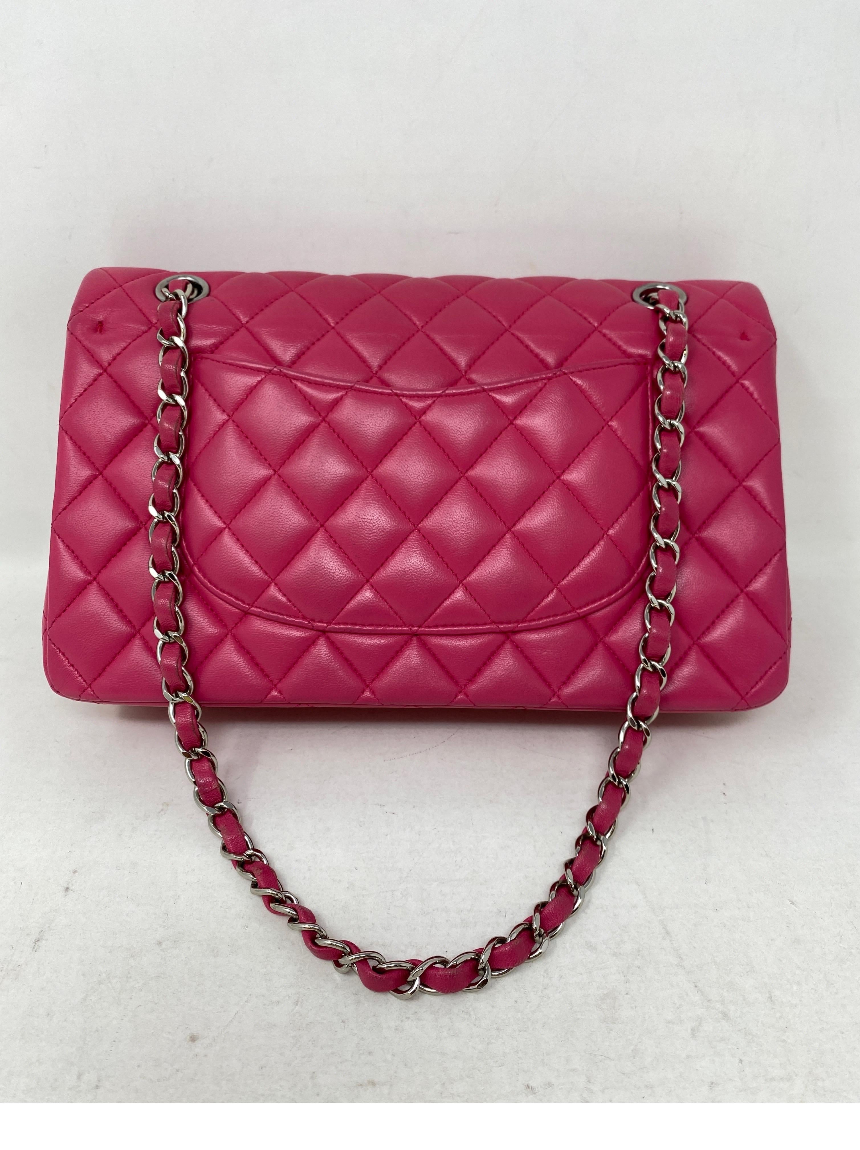 Chanel Hot Pink Medium Double Flap Bag  In Good Condition In Athens, GA