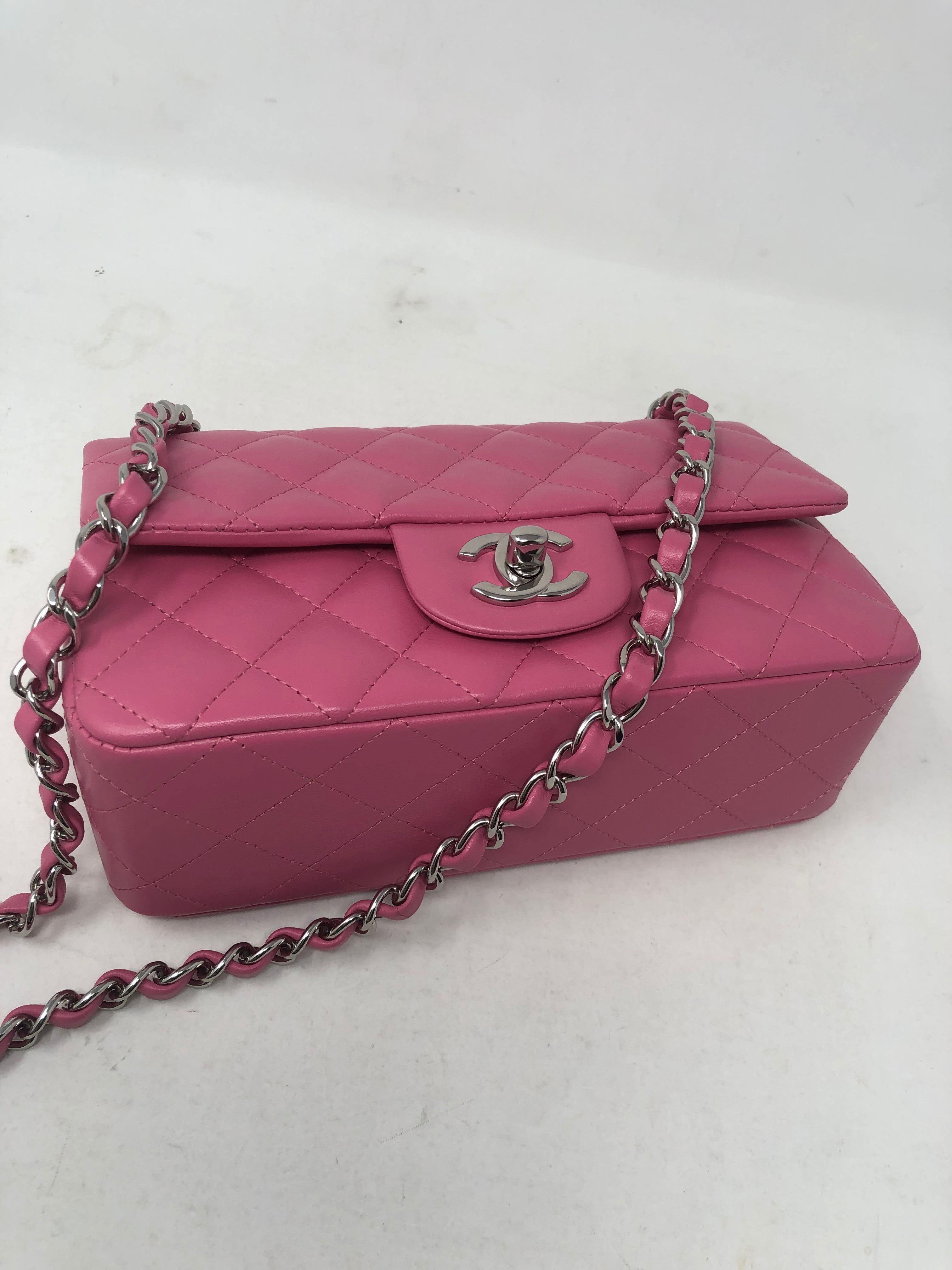 Chanel Hot Pink Mini Crossbody Bag In New Condition In Athens, GA