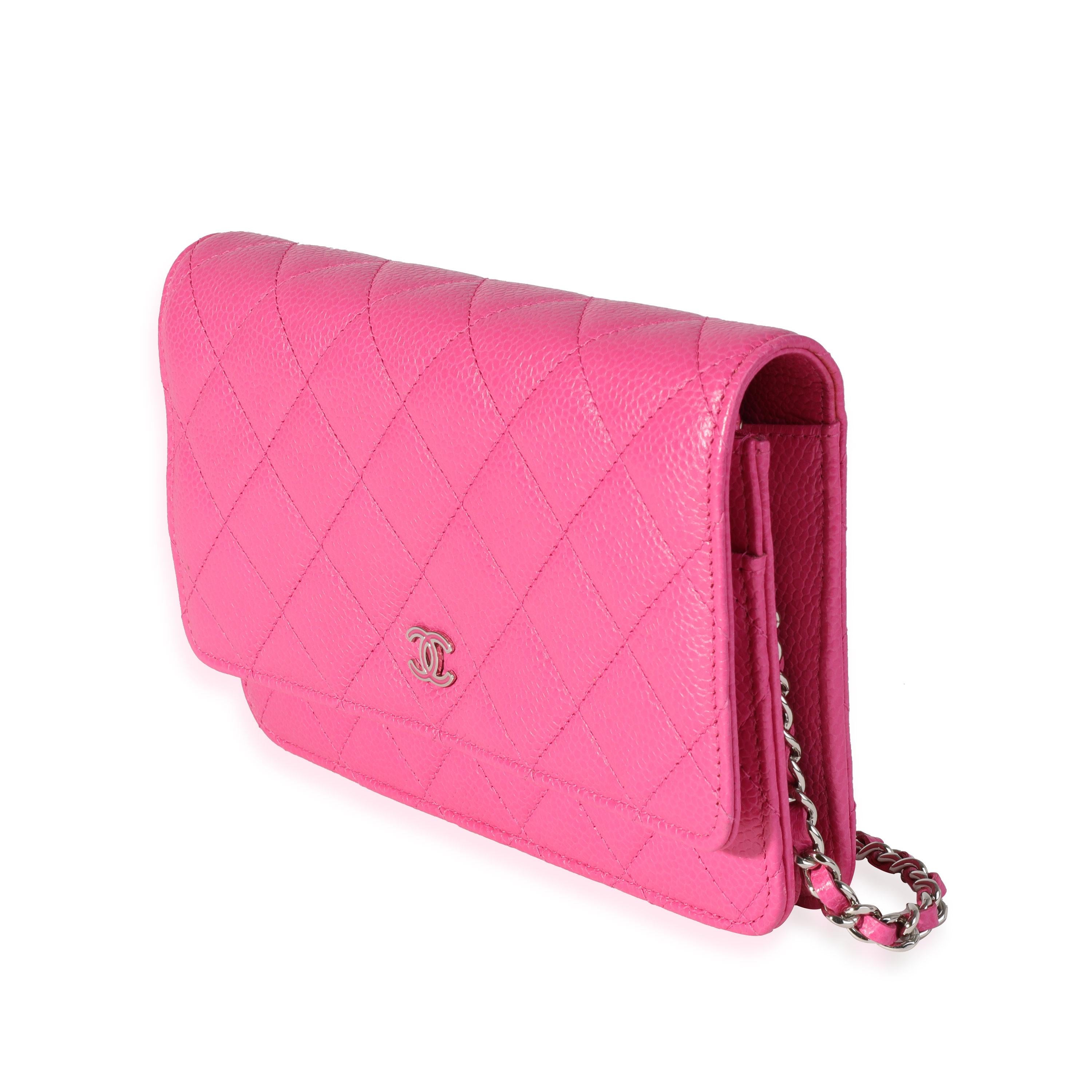 chanel hot pink wallet on chain