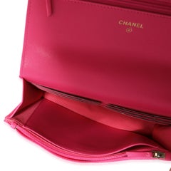Chanel Hot Pink Quilted Lambskin Chanel 19 Wallet On Chain