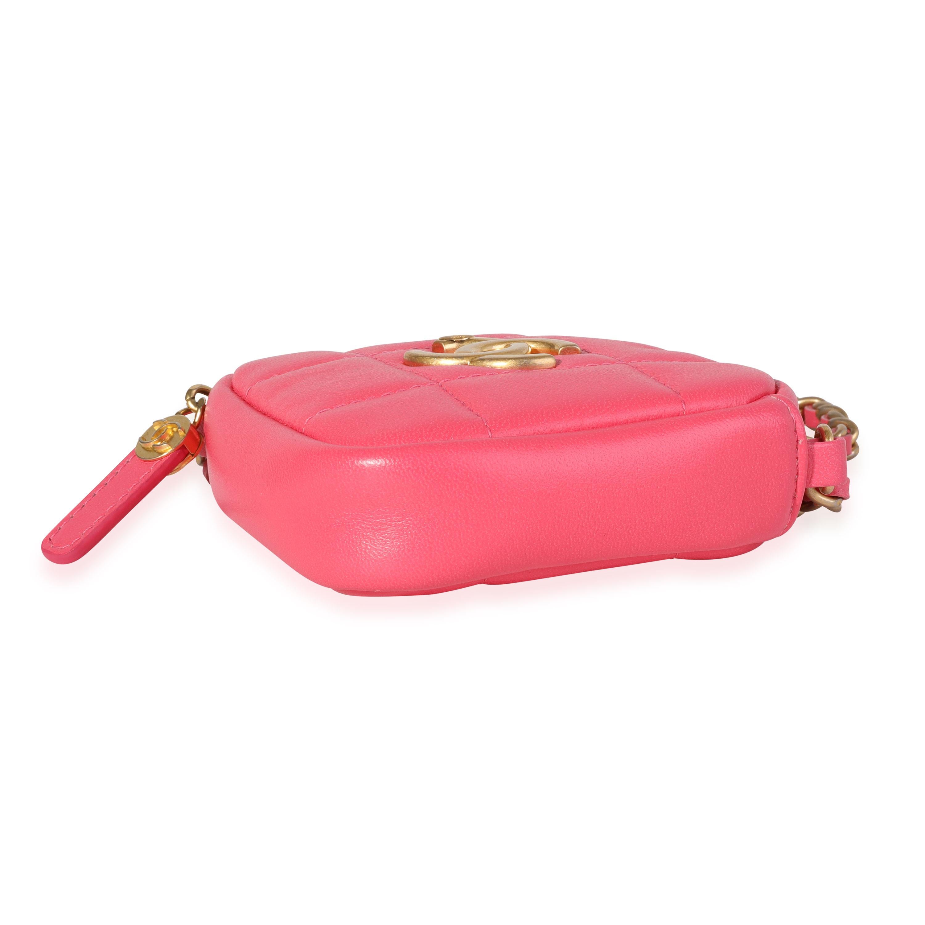 Chanel Hot Pinke gesteppte Lammfell-Diamant-Umhngetasche 1