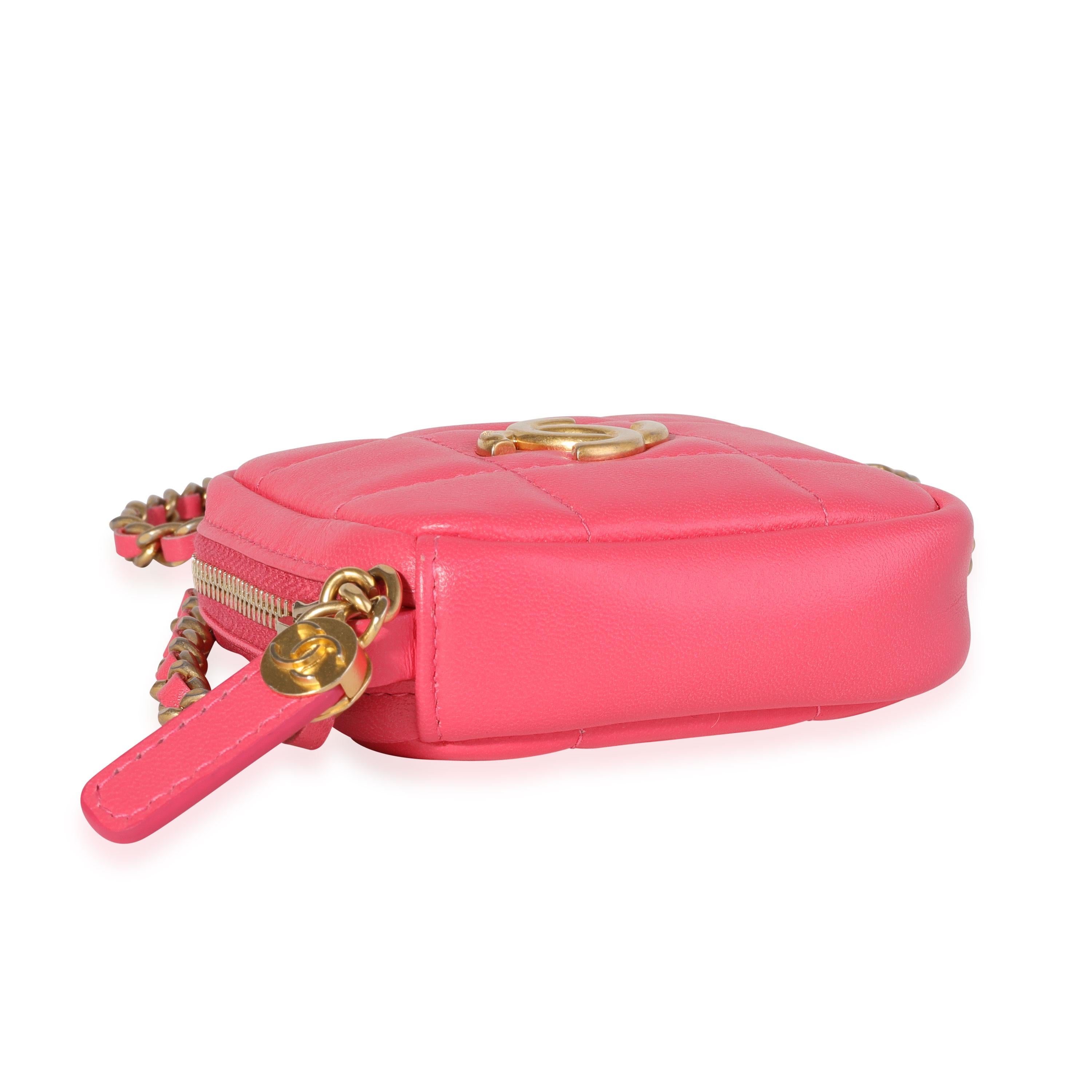 Chanel Hot Pinke gesteppte Lammfell-Diamant-Umhngetasche 3