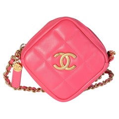 Chanel Hot Pink Quilted Lambskin Diamond Fashion > Handbags and Purses > Crossbo