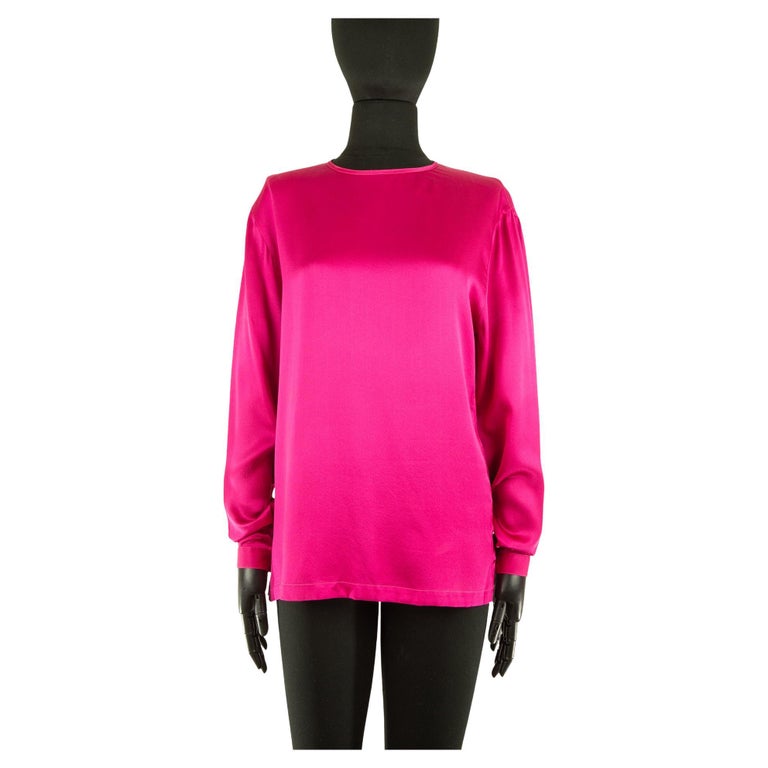 Chanel Hot Pink Satin Top For Sale