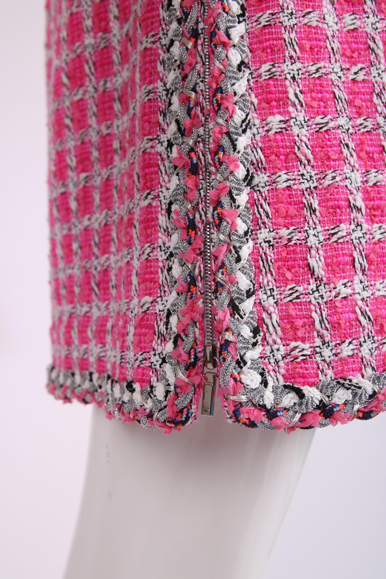 hot pink tweed dress