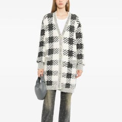 Chanel Houndstooth Cashmere Blend Cardigan
