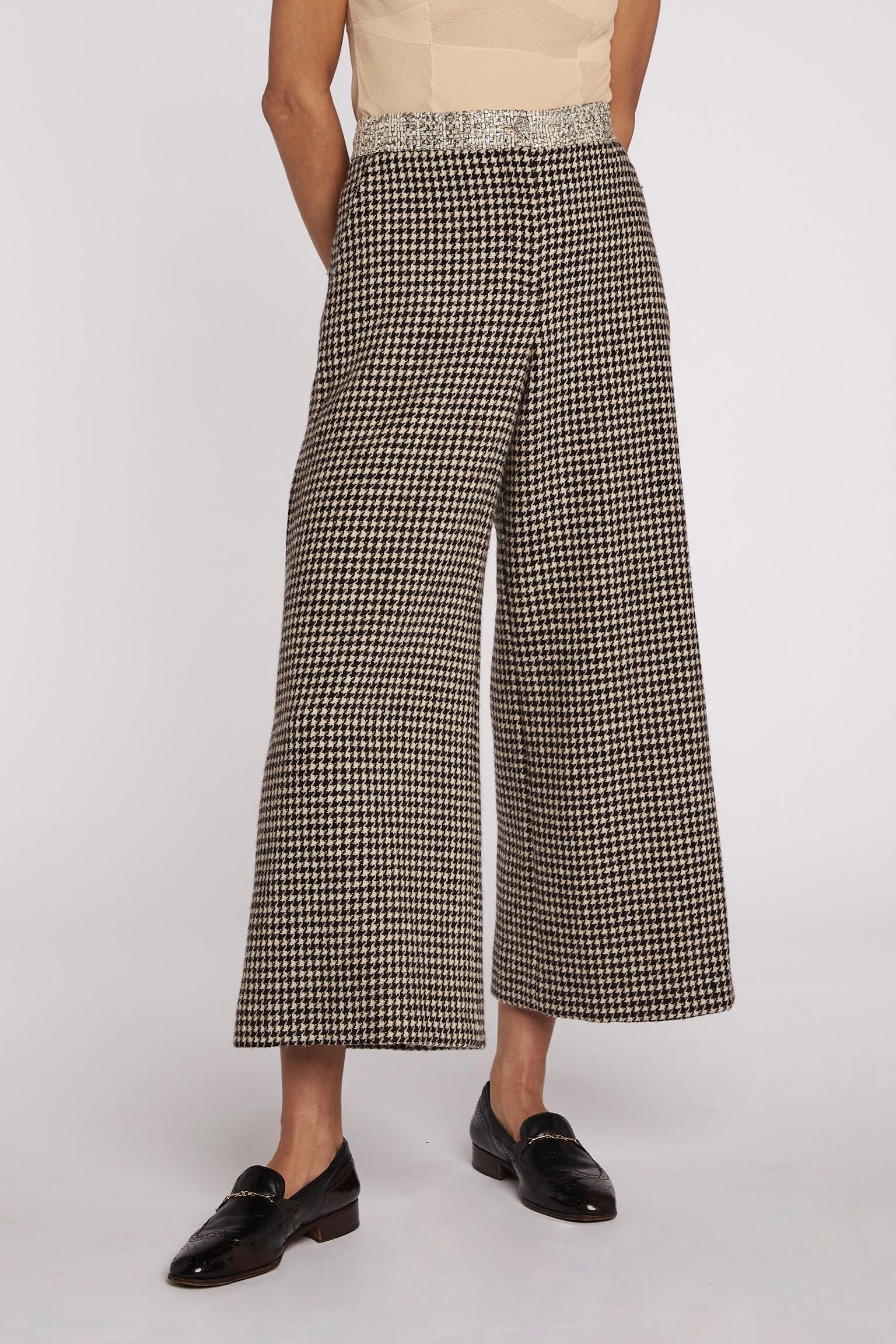 Marrone Pantaloni Chanel in pied-de-poule A/I 2015