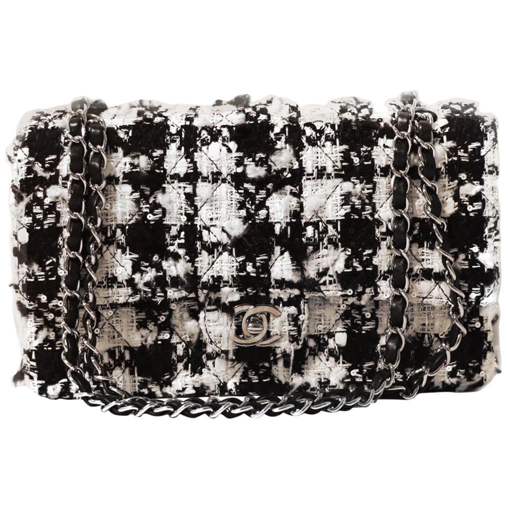 Chanel Houndstooth Tweed Double Flap Bag at 1stDibs