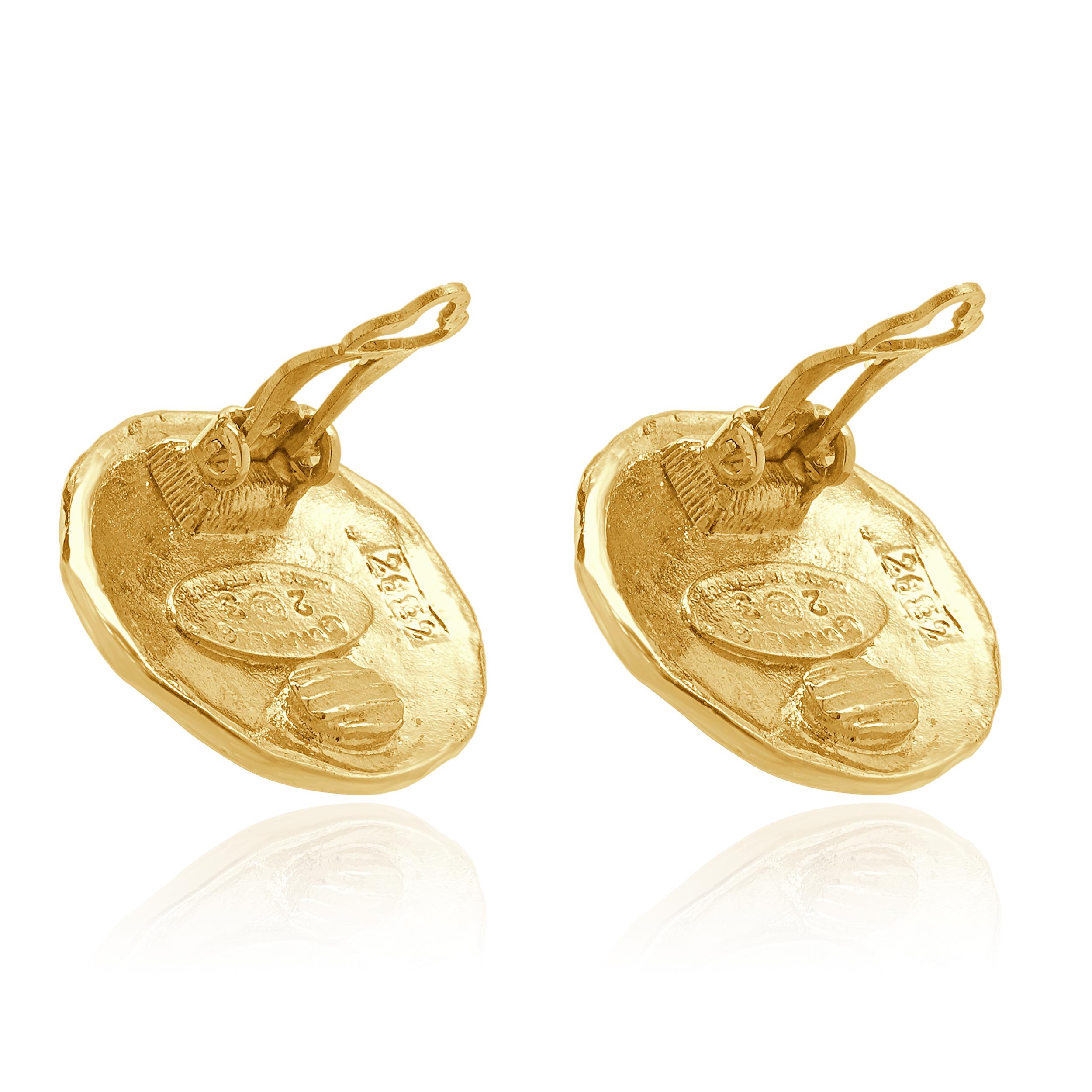 Women's Chanel House of Lions Medallion Earrings