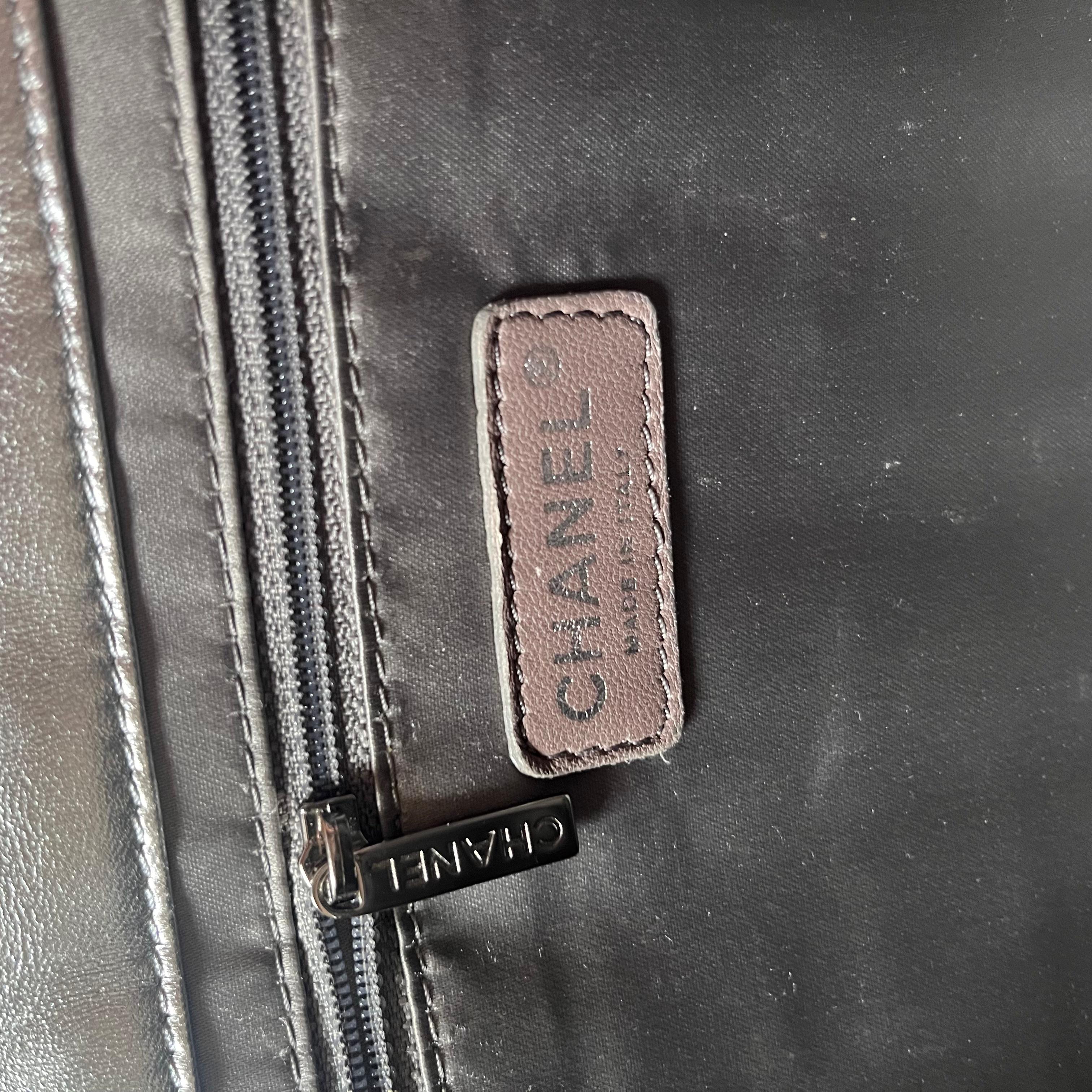 Chanel Ice Cube Chocolate Bar Classic Flap Metallic Silver PVC with Leather 8