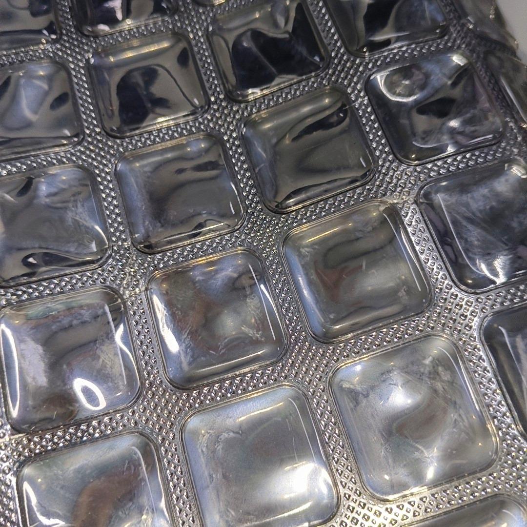 Chanel Ice Cube Chocolate Bar Classic Flap Metallic Silver PVC with Leather For Sale 12