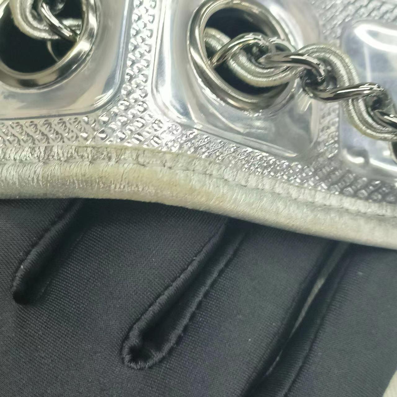 Chanel Ice Cube Chocolate Bar Classic Flap Metallic Silver PVC with Leather 14