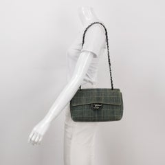 Chanel Ice Cube Chocolate Bar Medium Classic Flap Denim Green
