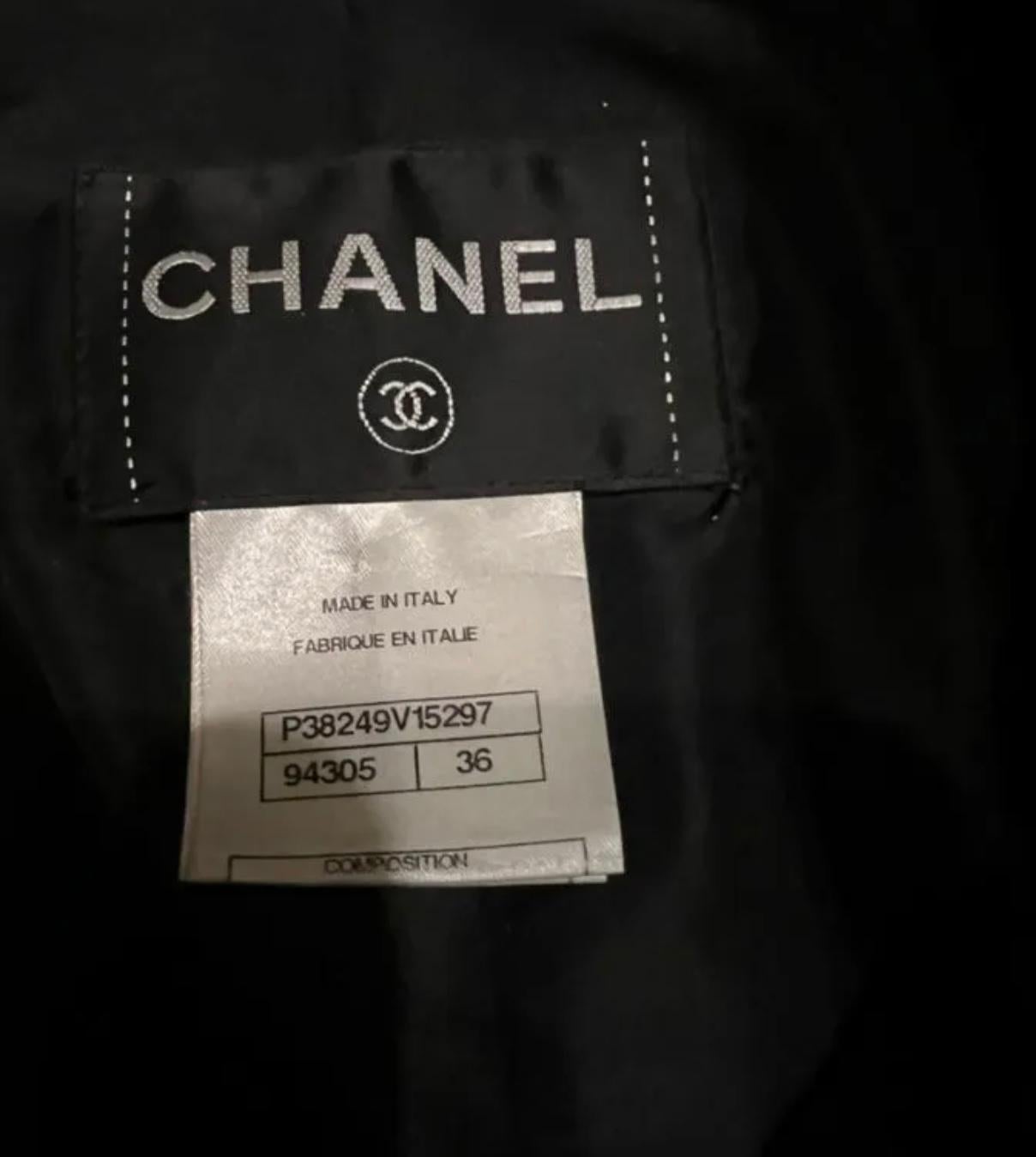 Chanel Icon CC Wheat Logo Black Velvet Jacket 8