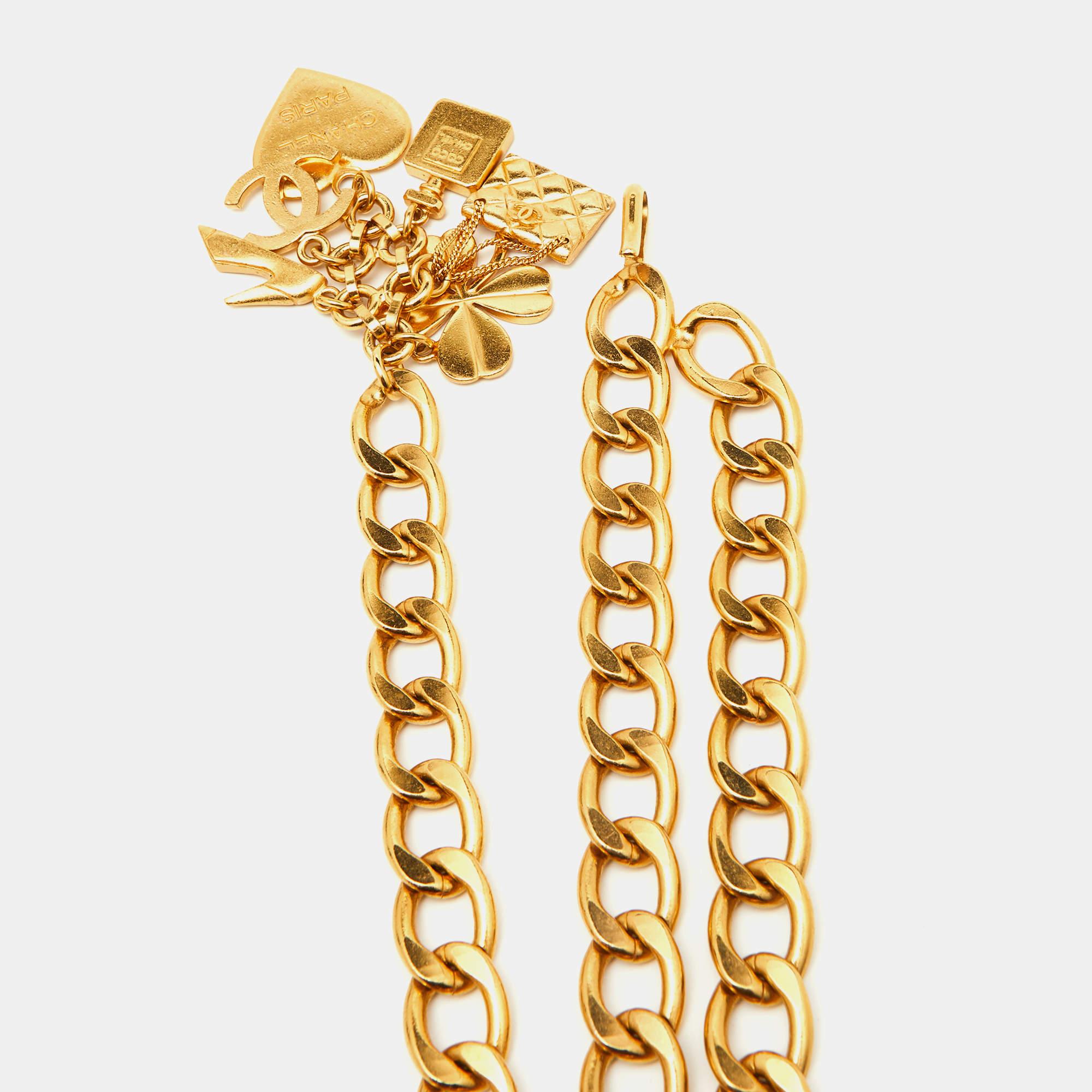 Chanel Icon Gold Tone Charm Chain Belt 1
