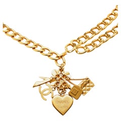 Chanel Icon Gold Tone Charm Chain Belt