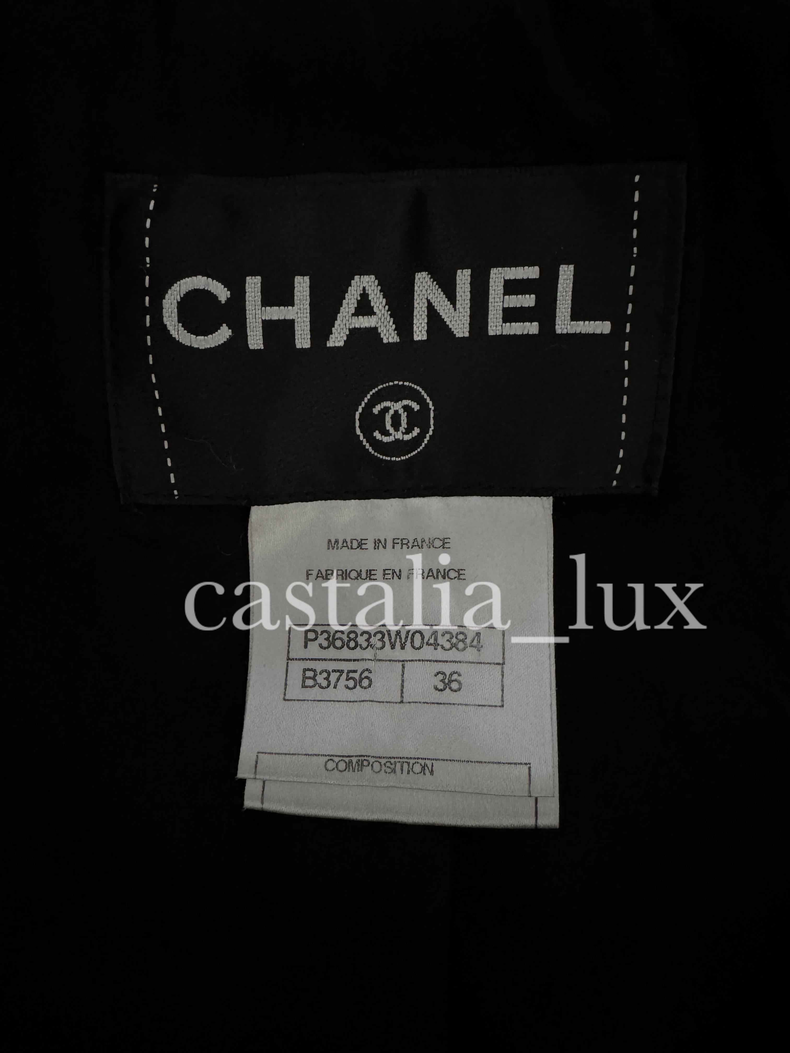 Veste en tweed noir Chanel Icone New en vente 13
