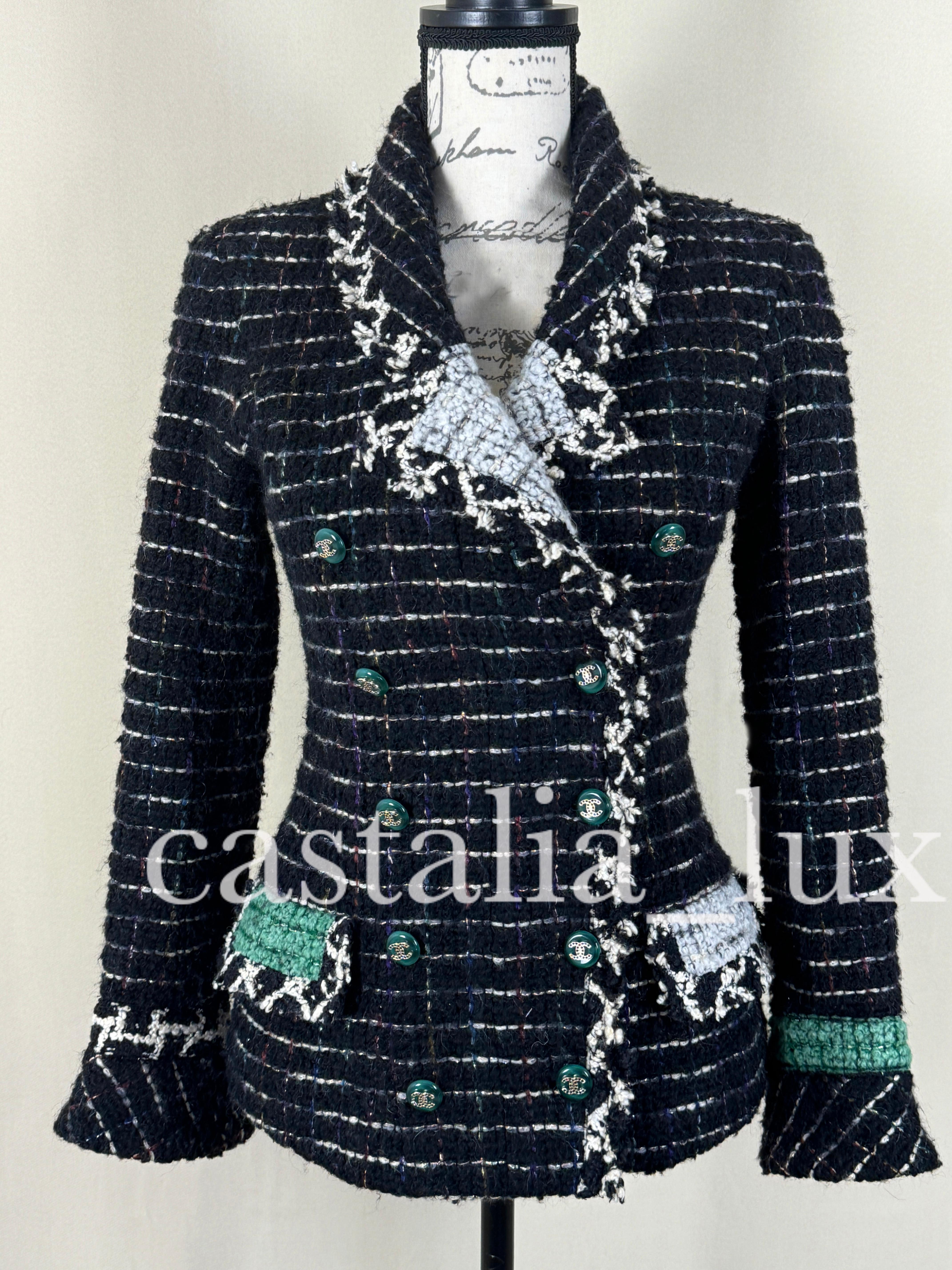 Veste en tweed noir Chanel Icone New 1