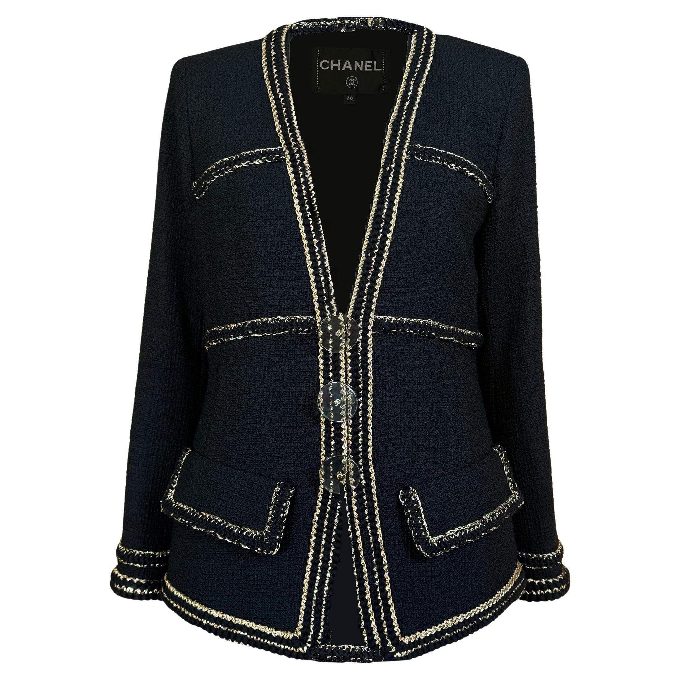 Chanel Icon Paris / Cosmopolite Giacca in tweed nero 40 FR