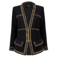 CHANEL Icon Paris / Cosmopolite Black Tweed Jacket 40 FR