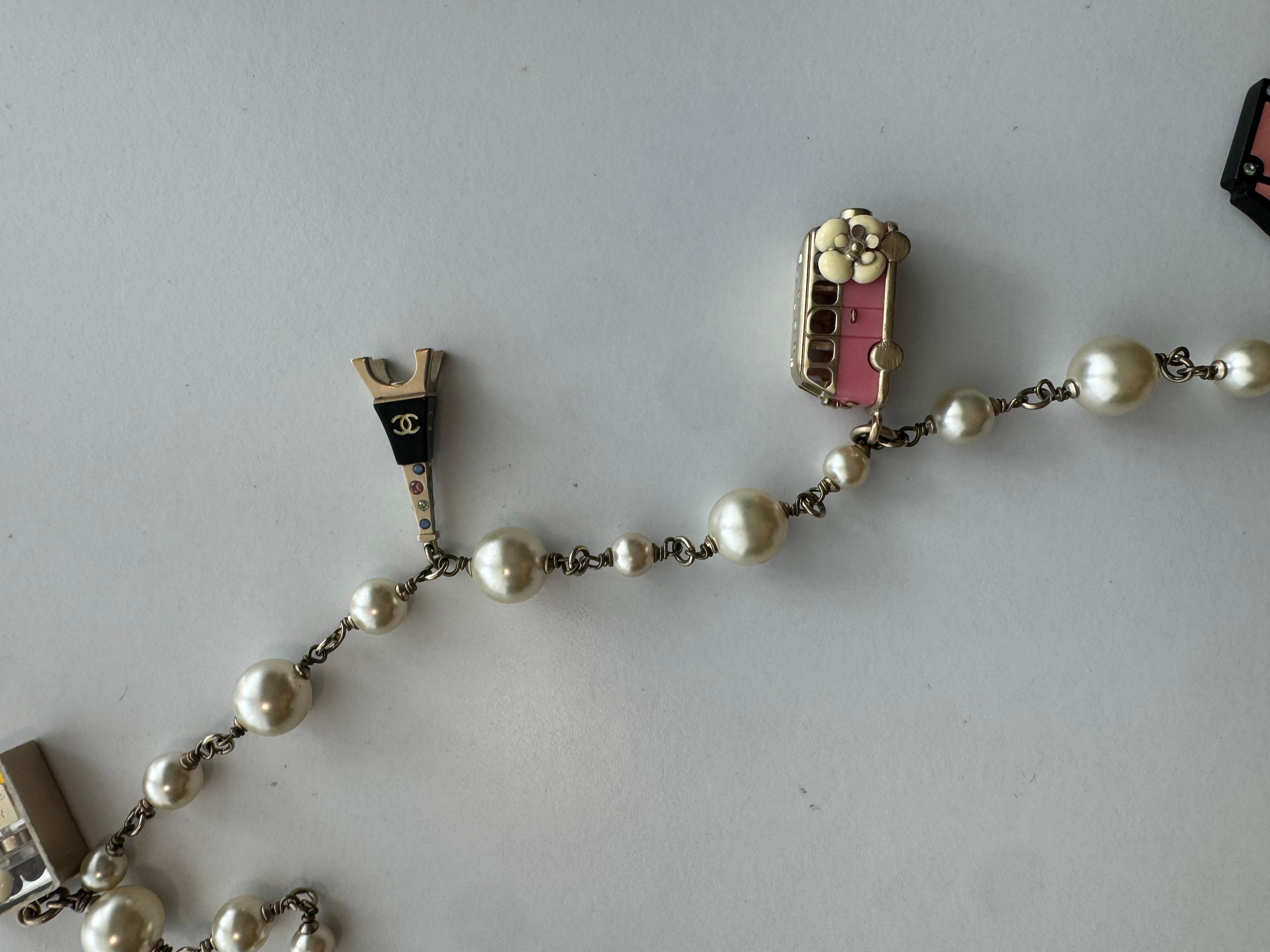 Chanel Iconic 2006 Pearl Paris Souvenir Charm Necklace 1