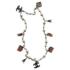 Chanel Iconic 2006 Pearl Paris Souvenir Charm Necklace