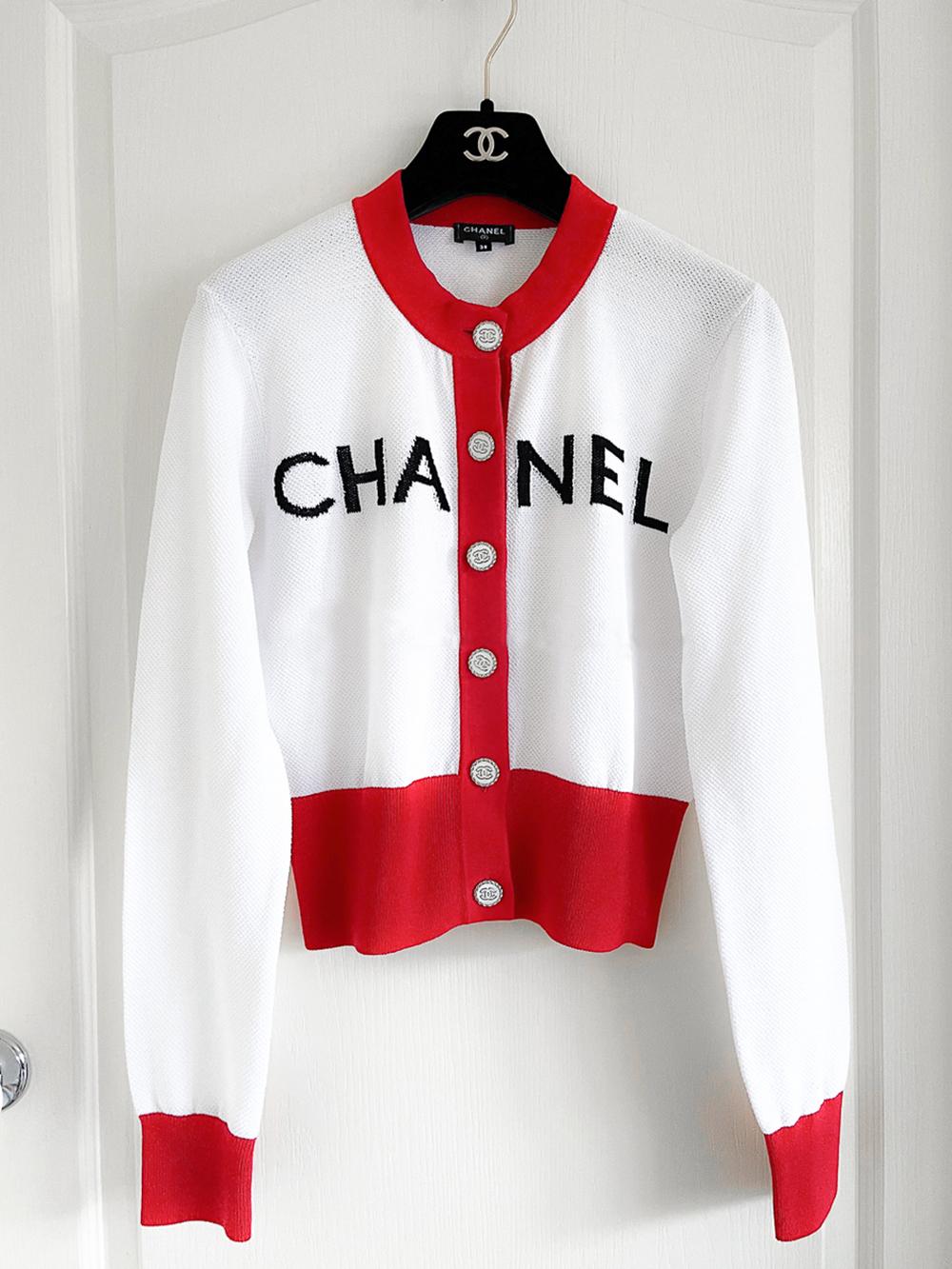 Chanel Iconic 2019 Spring Logo Cardigan For Sale 5