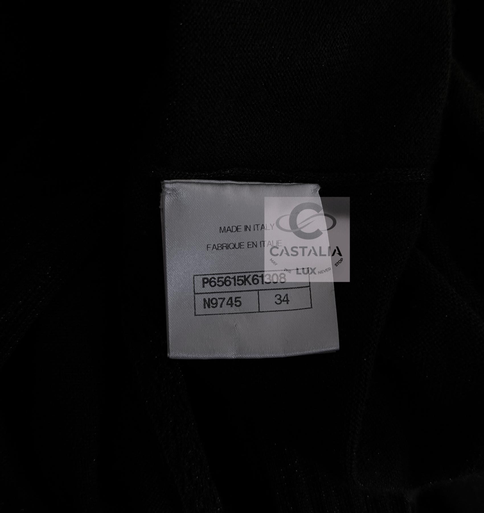 Chanel Iconic 2020 Ad Campaigner Schwarz Schimmer Kleid 34 FR im Angebot 13