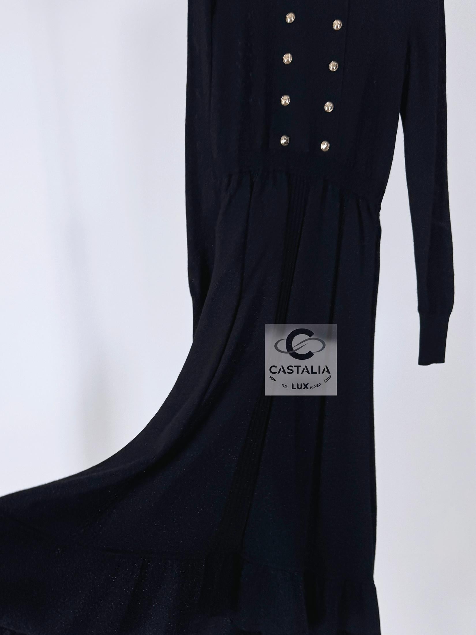 Chanel Iconic 2020 Ad Campaign Maxi Black Shimmer Dress 34 FR For Sale 9
