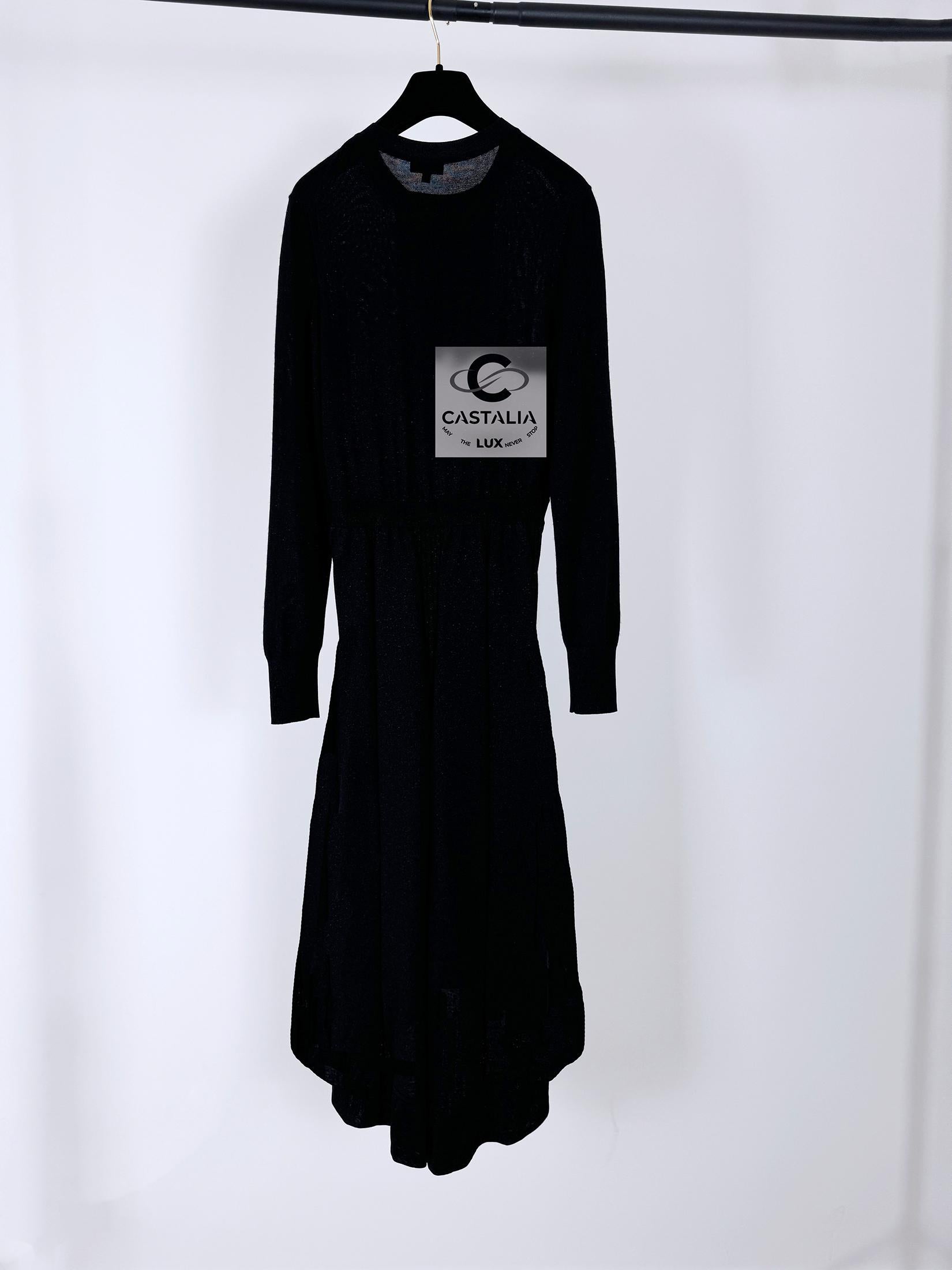 Chanel Iconic 2020 Ad Campaign Maxi Black Shimmer Dress 34 FR For Sale 13