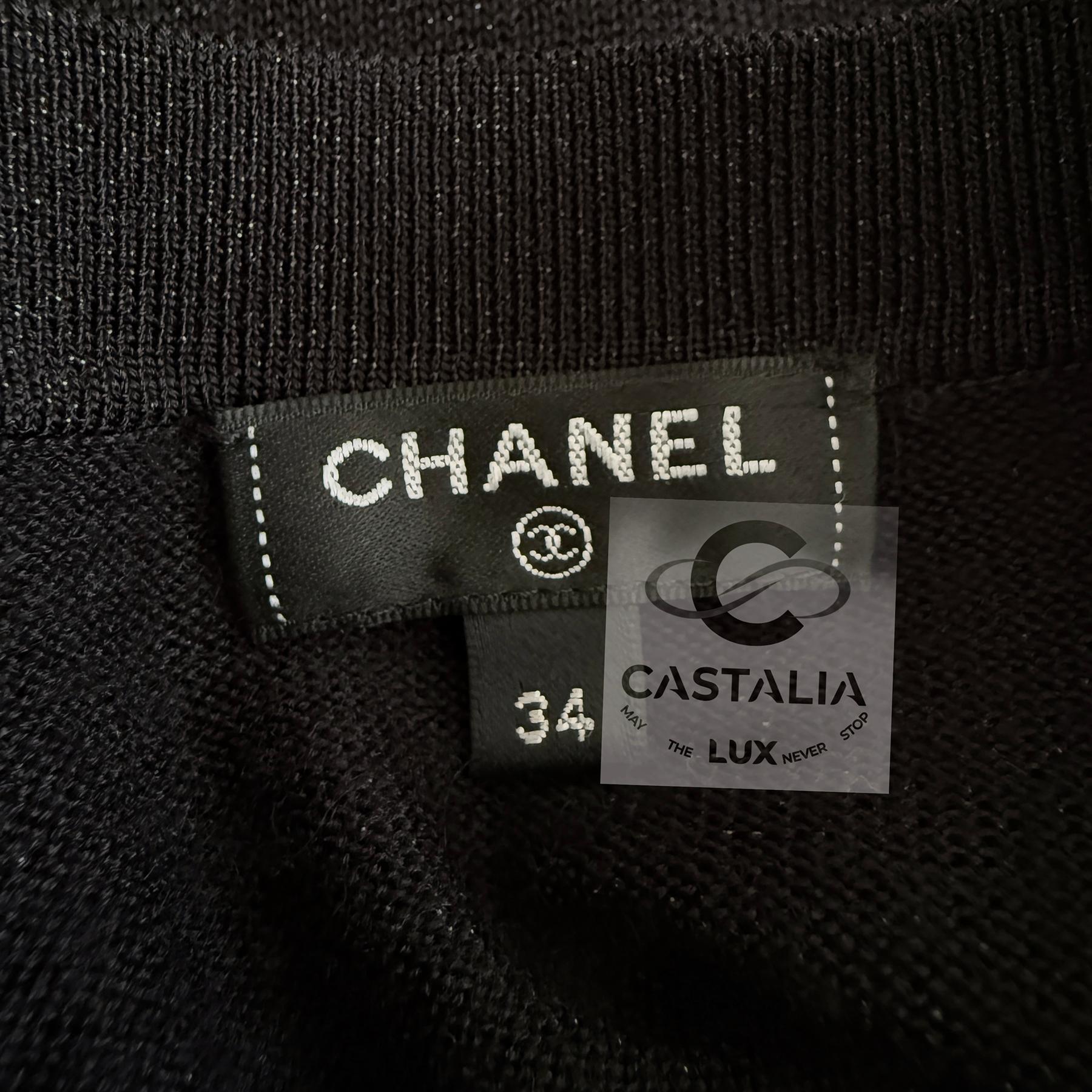 Chanel Iconic 2020 Ad Campaign Maxi Black Shimmer Dress 34 FR For Sale 15