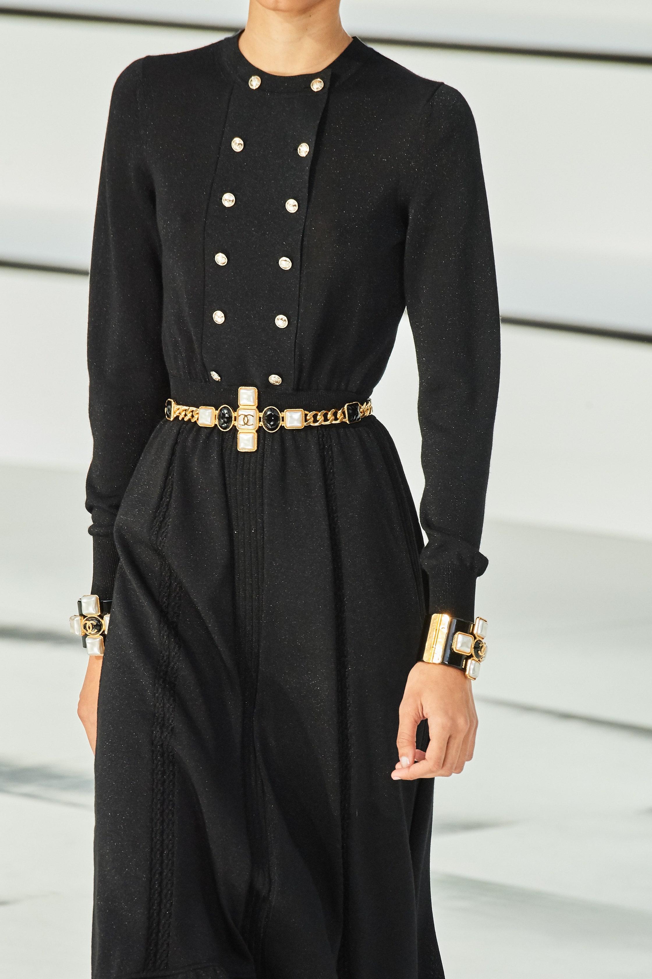 Chanel Iconic 2020 Ad Campaign Maxi Black Shimmer Dress 34 FR For Sale 3