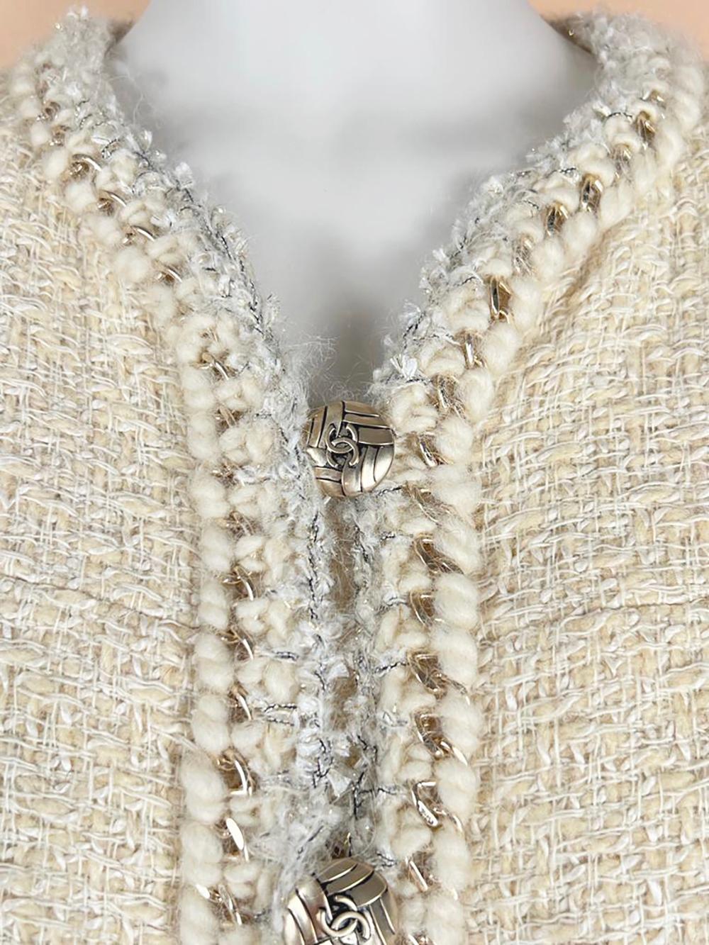 Chanel Iconic 4-Pockets Chain Trim Tweed Jacket Dress 10