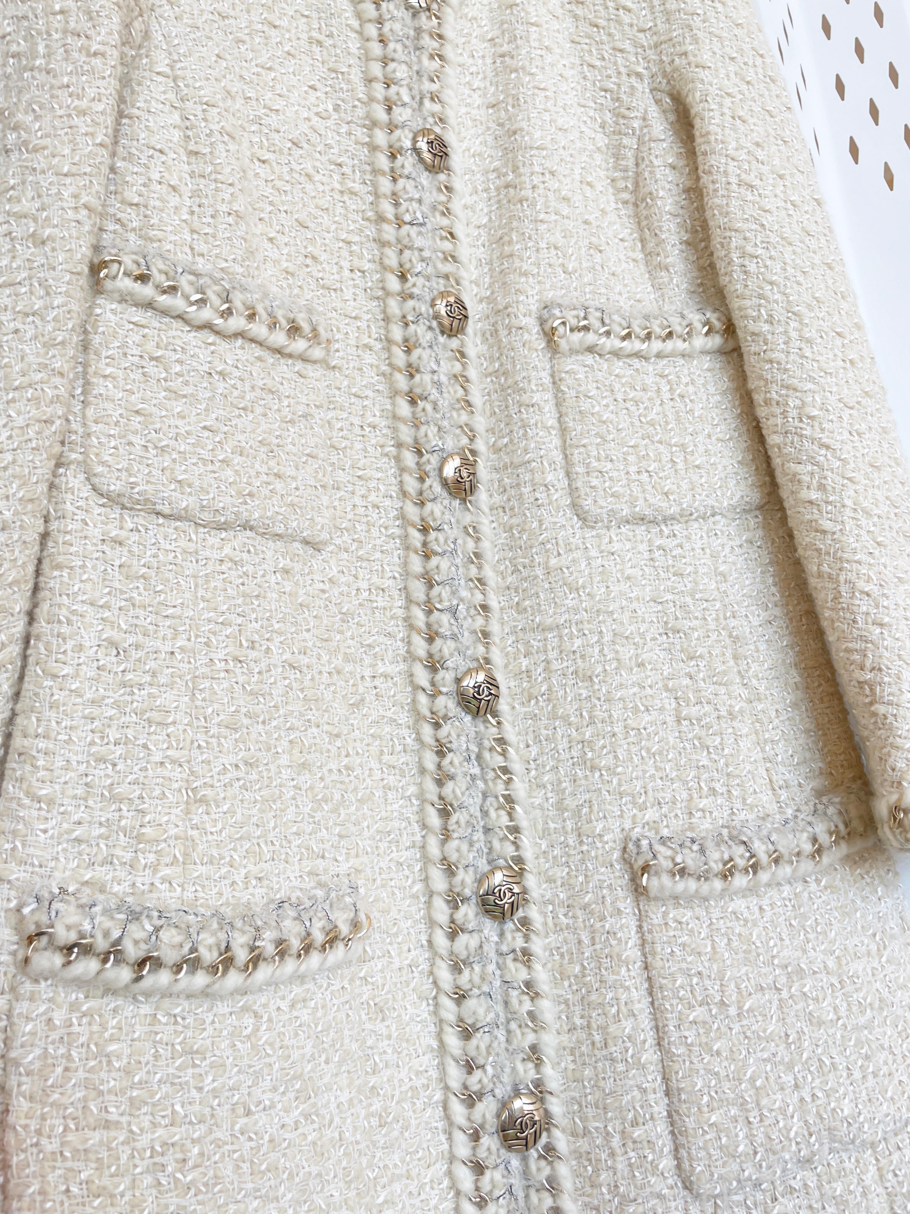 Chanel Iconic 4-Pockets Chain Trim Tweed Jacket Dress 2