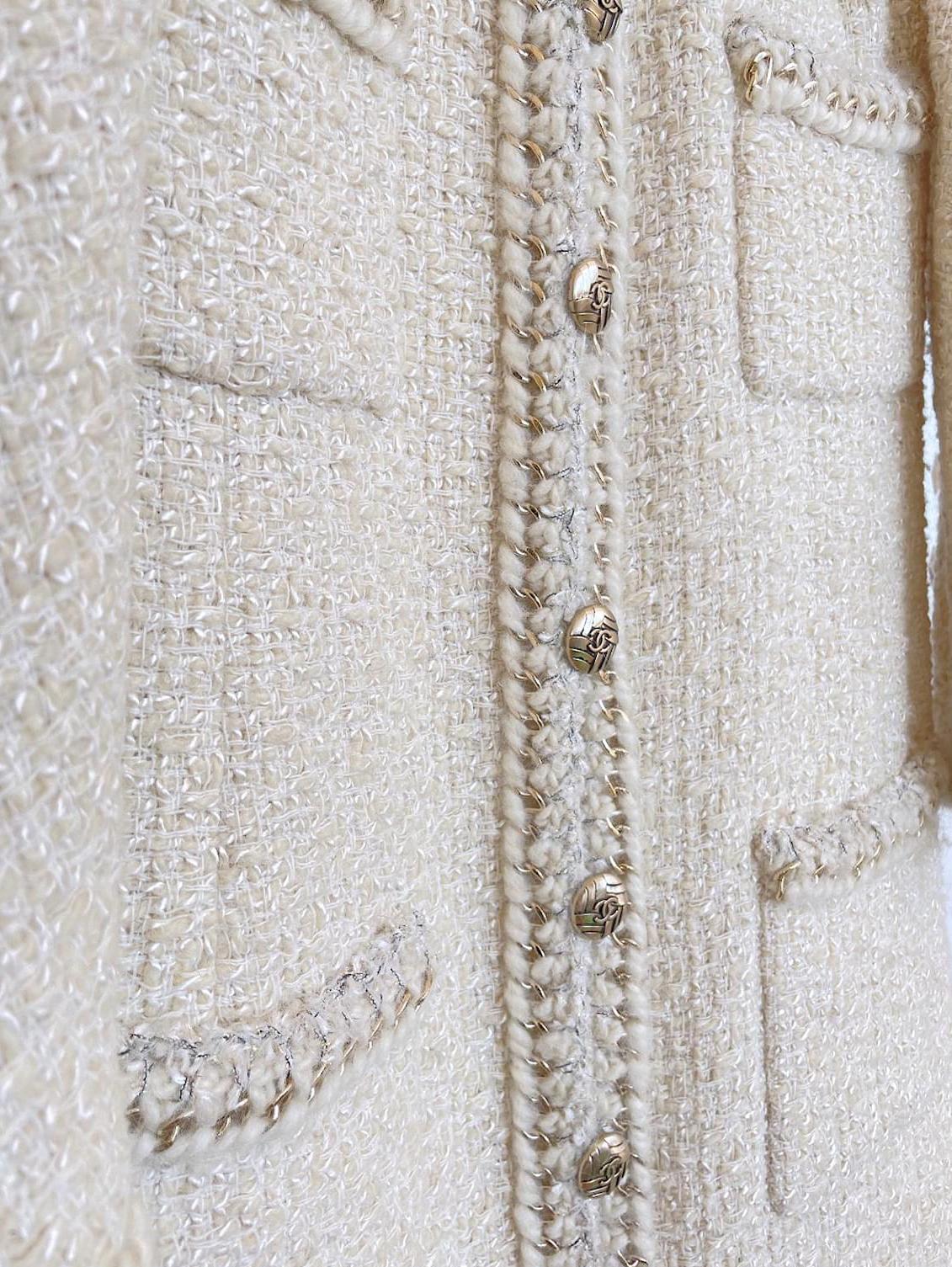 Chanel Iconic 4-Pockets Chain Trim Tweed Jacket Dress 4