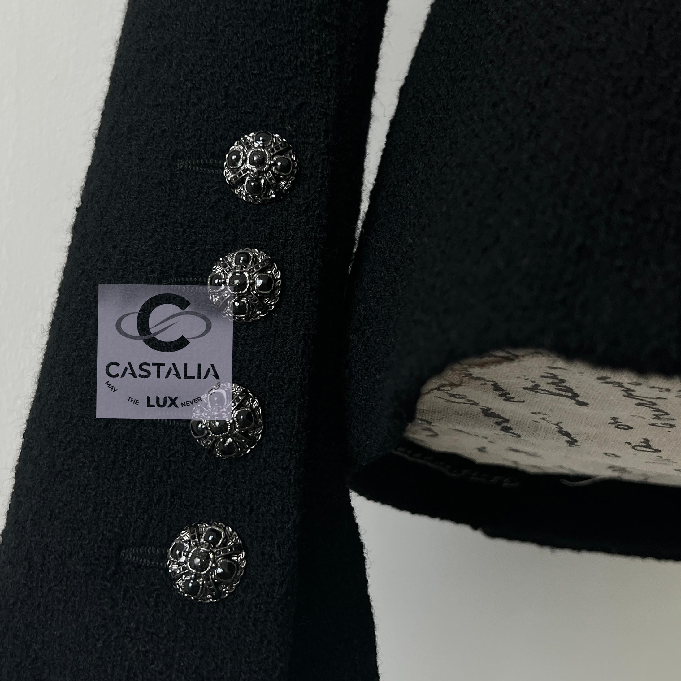Chanel Iconic 9K$ Lady Gaga Style Black Tweed Jacket 36 FR For Sale 6