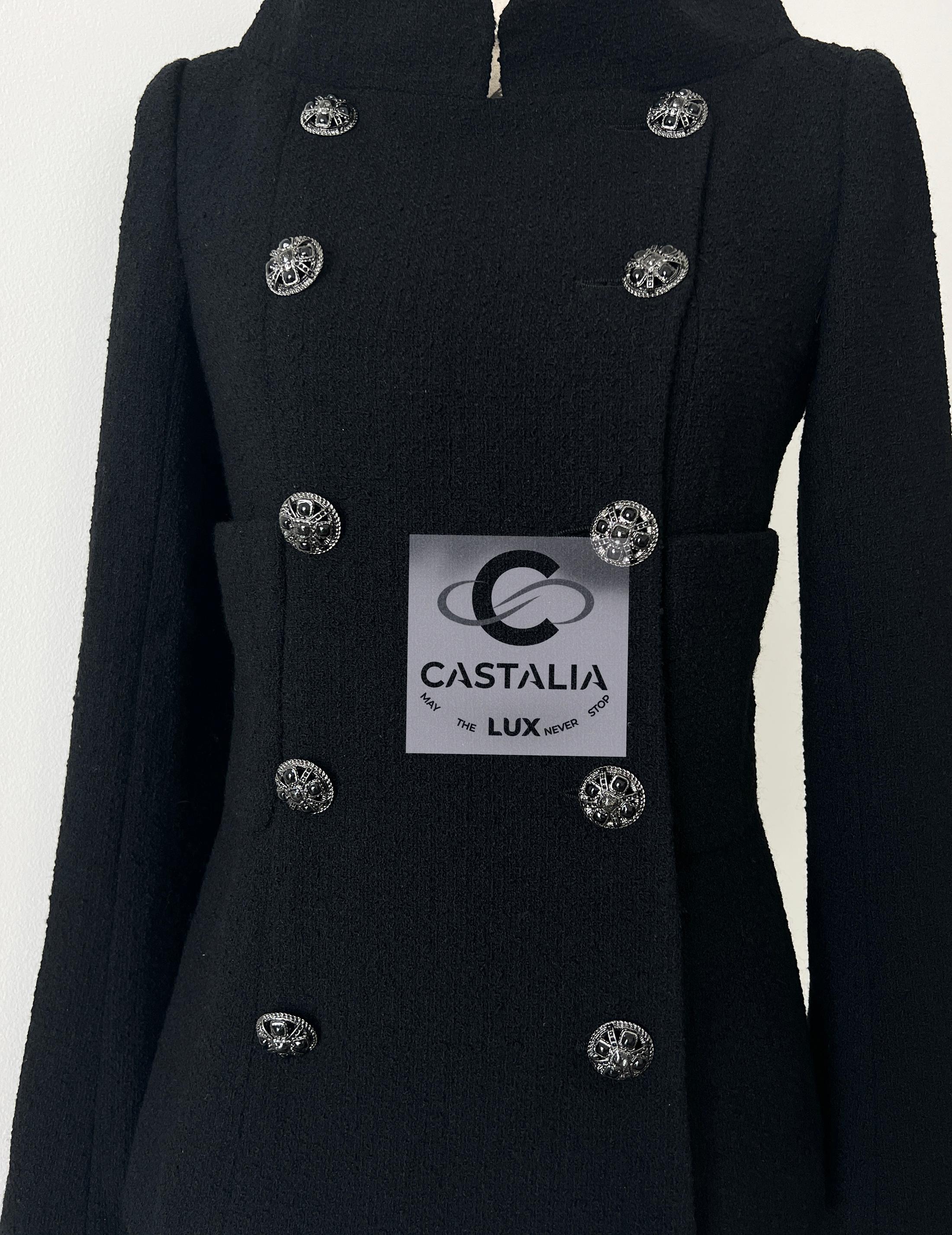 Chanel Iconic 9K$ Lady Gaga Style Black Tweed Jacket 36 FR For Sale 3