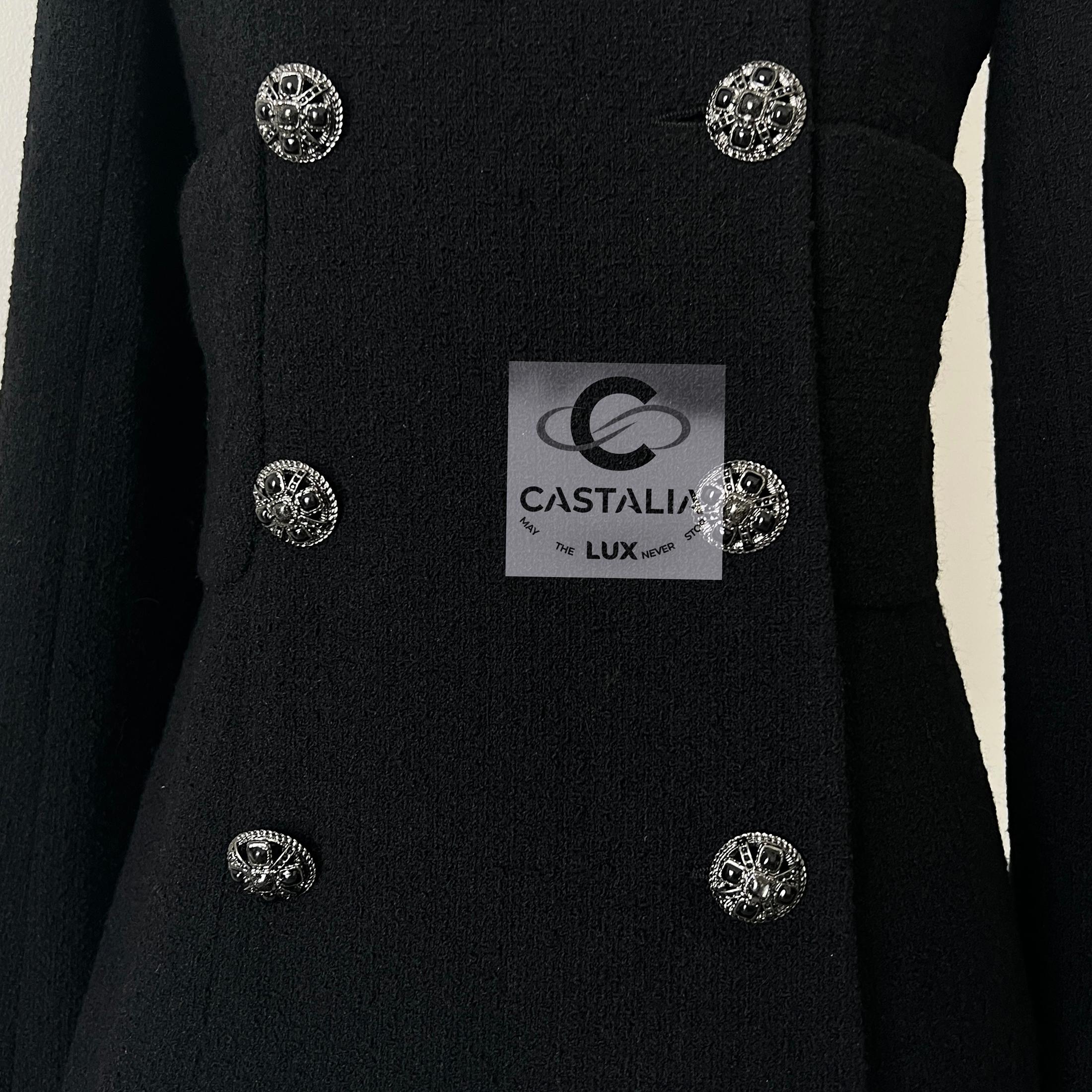 Chanel Iconic 9K$ Lady Gaga Style Black Tweed Jacket 36 FR For Sale 4
