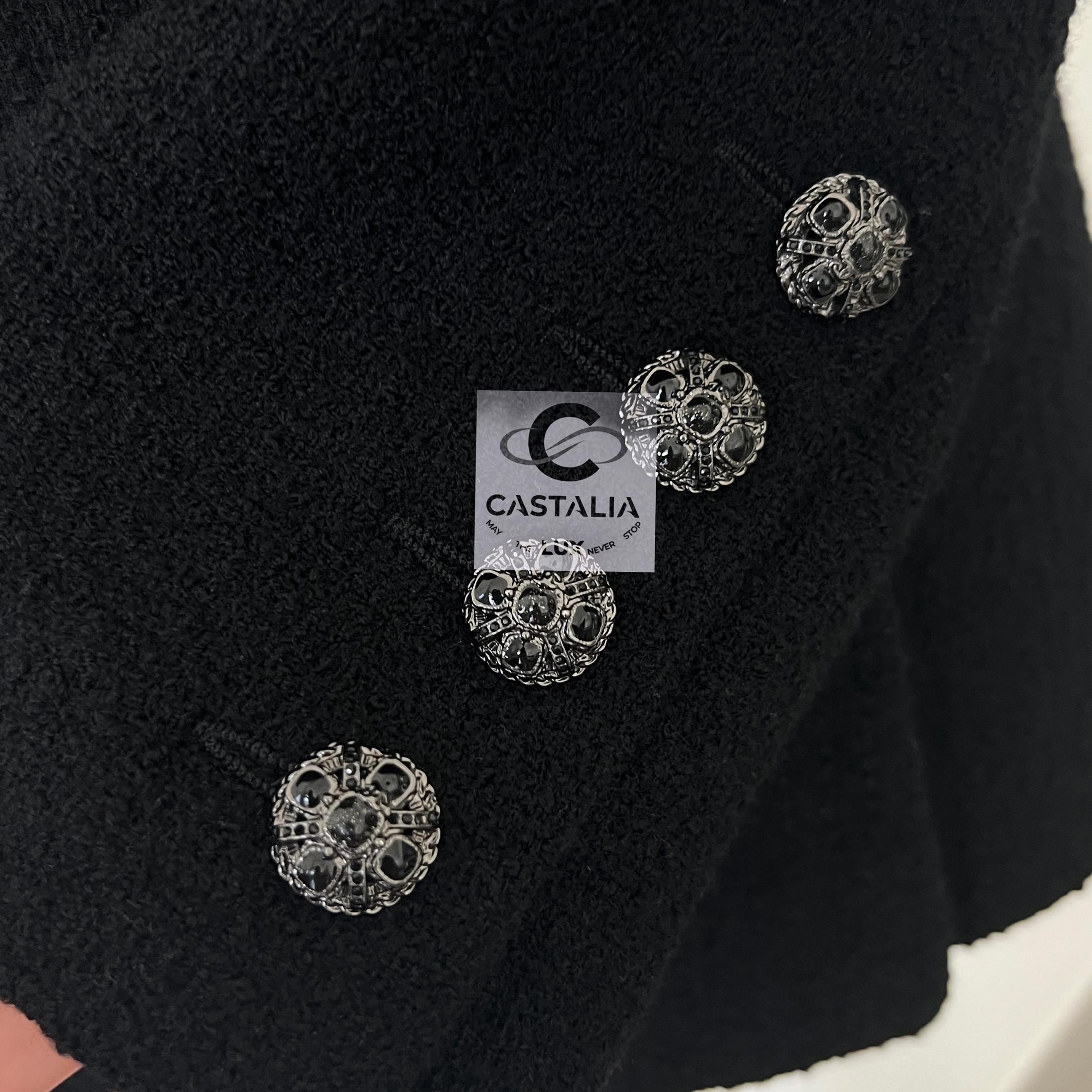 Chanel Iconic 9K$ Lady Gaga Style Black Tweed Jacket 36 FR For Sale 5