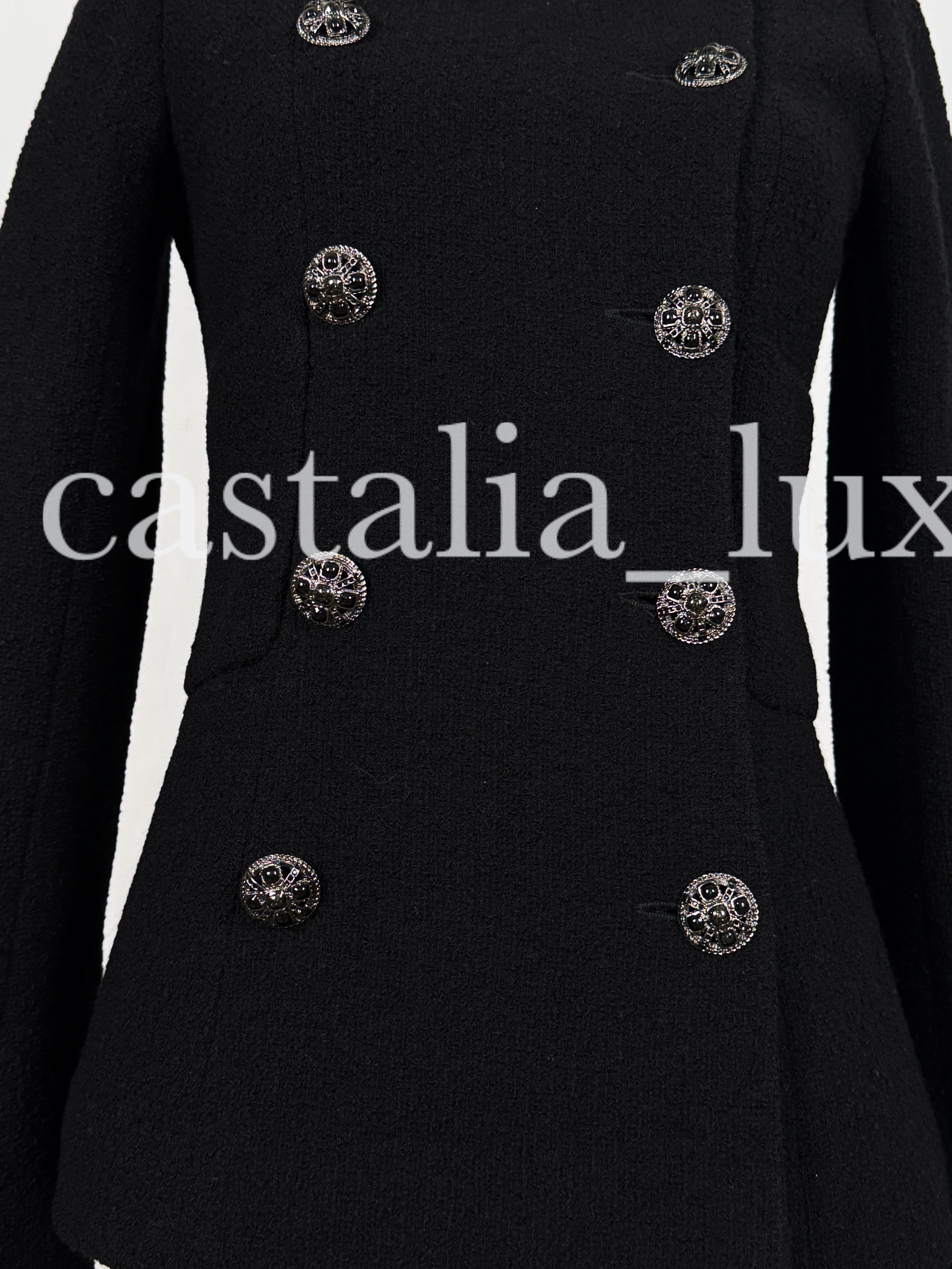 Chanel Iconic 9K$ Lady Gaga Style Black Tweed Jacket 9