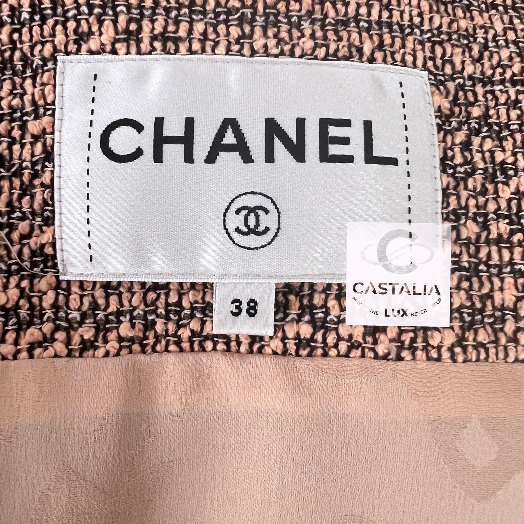 Chanel Iconic Ad Campaigner Giacca in tweed e denim rosa 38 FR in vendita 7