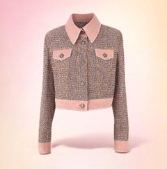 CHANEL Iconic Ad Campaign Pink Tweed & Denim Jacket 38 FR