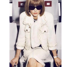 Chanel Iconic Anna Wintour Black Tweed Jacket with Chain Trim