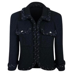 Chanel Iconic Anna Wintour Style Giacca nera con catene 38 FR