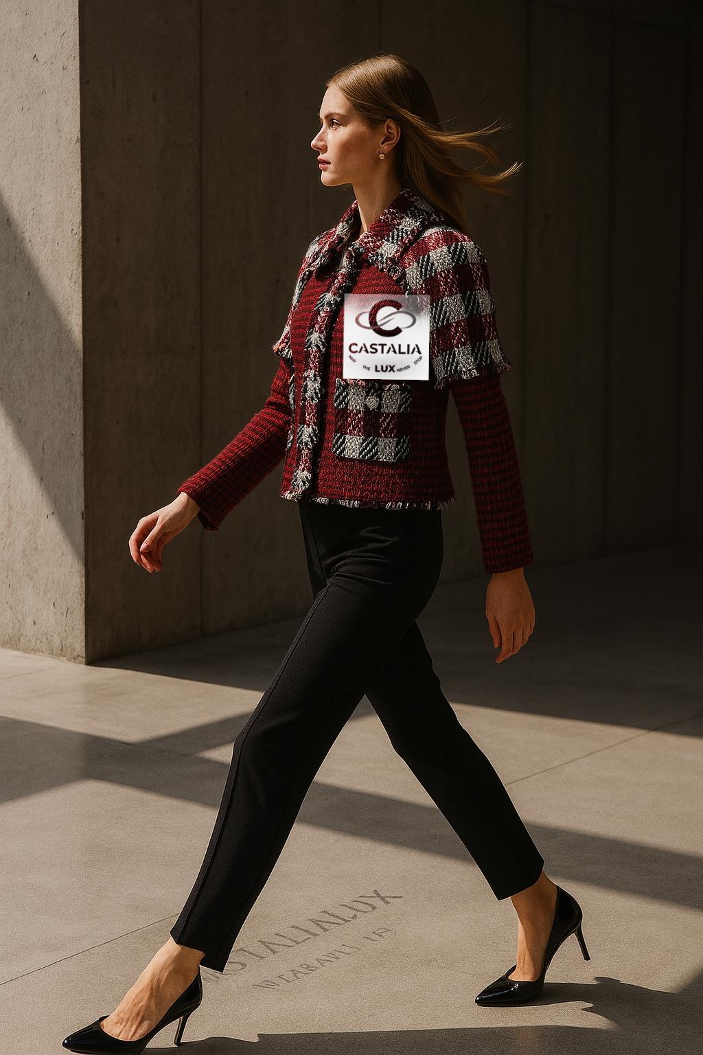 Chanel Iconic Anna Wintour Style Giacca in tweed bordeaux 34 FR in vendita 7
