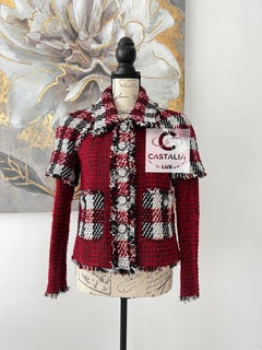 Chanel Iconic Anna Wintour Style Burgundy Tweed Jacket 34 FR