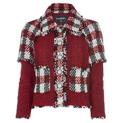 Chanel Iconic Anna Wintour Style Burgundy Tweed Jacket 34 FR