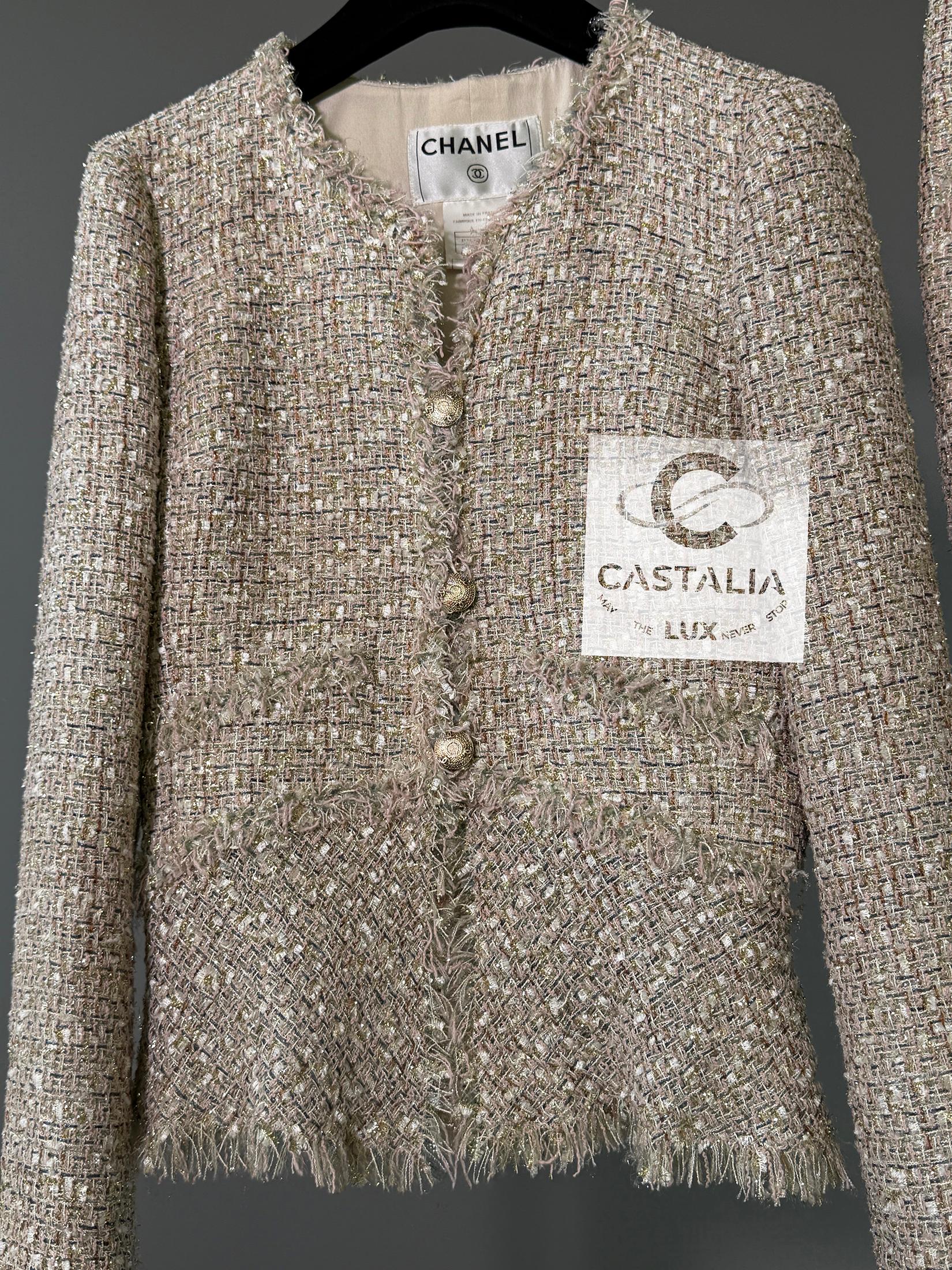 CHANEL Iconique Anna Wintour Style Lesage Ensemble Tweed 34 FR en vente 8